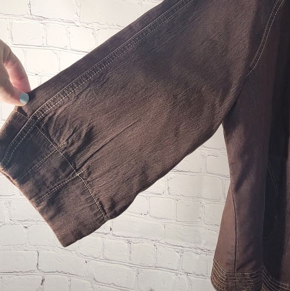 LAL Brown Slouchy Oversized‎ Lightweight Jean Jacket - Picture 3 of 8